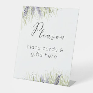 Rustic Lavender & Sage Bridal Shower Gift Pedestal Sign