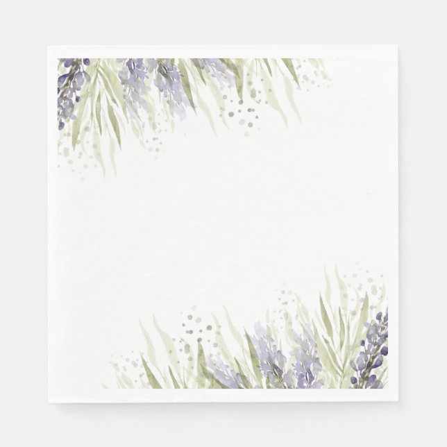 Rustic Lavender & Sage Bridal Shower Napkin (Front)