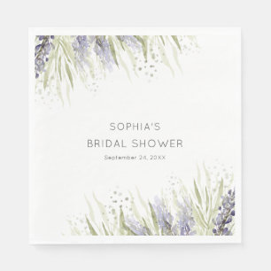 Rustic Lavender & Sage Bridal Shower Napkin