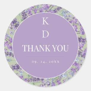 Rustic Lavender Sage Wedding Classic Round Sticker