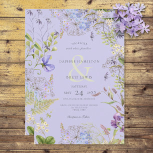 Rustic Lavender & Sage Wildflowers Lavender Invitation