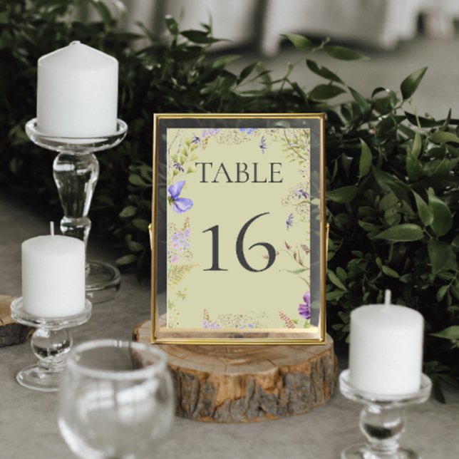 Rustic Lavender & Sage Wildflowers Sage Wedding Table Number (Creator Uploaded)