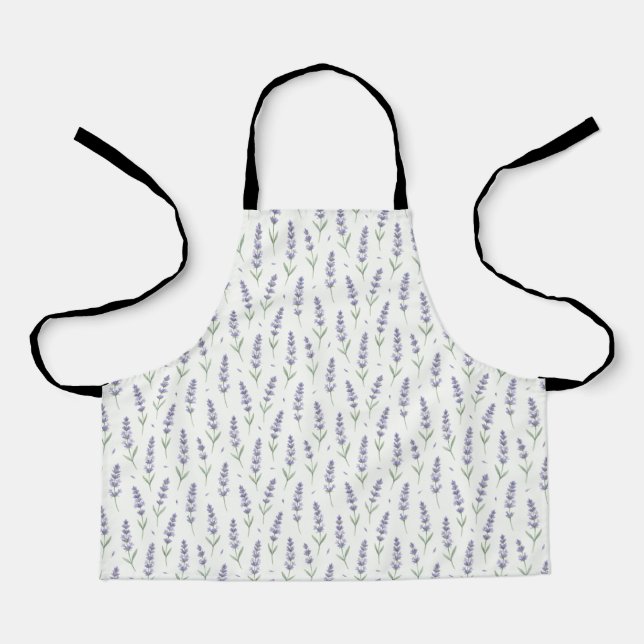 Rustic Lavender Sprigs Seamless Pattern Apron (Front)