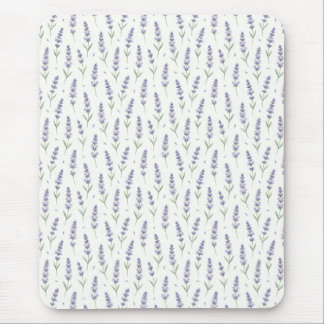 Rustic Lavender Sprigs Seamless Pattern Mouse Pad