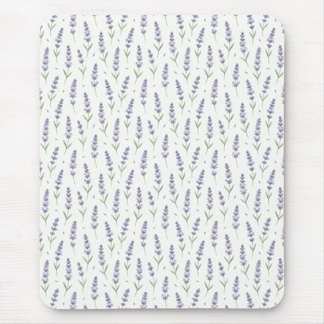 Rustic Lavender Sprigs Seamless Pattern Mouse Pad (Front)