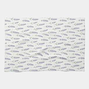 Rustic Lavender Sprigs Seamless Pattern Tea Towel