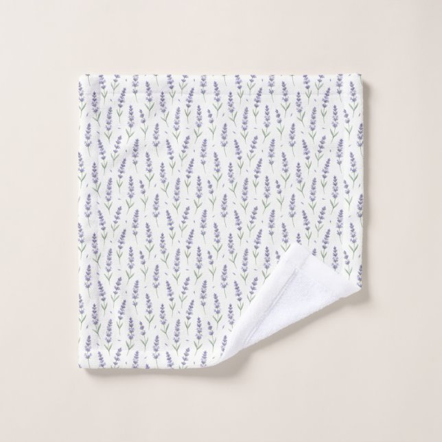 Rustic Lavender Sprigs Seamless Pattern Wash Cloth (Wash Cloth)