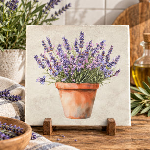 Rustic Lavender Watercolor Ceramic Tile