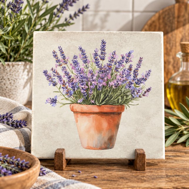 Rustic Lavender Watercolor  Ceramic Tile (Creator Uploaded)