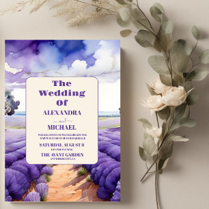 Rustic Lavender  Wedding Invitation