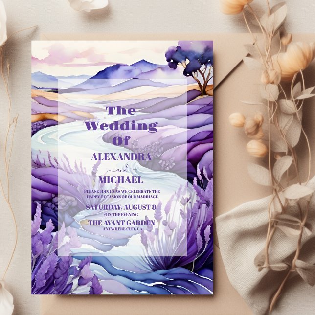 Rustic Lavender Wedding Invitation (Creator Uploaded)