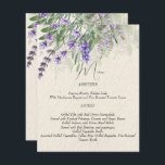 Rustic lavender wedding menu card<br><div class="desc">Rustic lavender wedding menu card.</div>