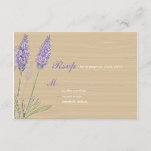 Rustic Lavender Wedding RSVP Card
