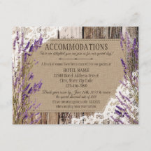 Rustic Lavender Wood Lace Accommodations Card