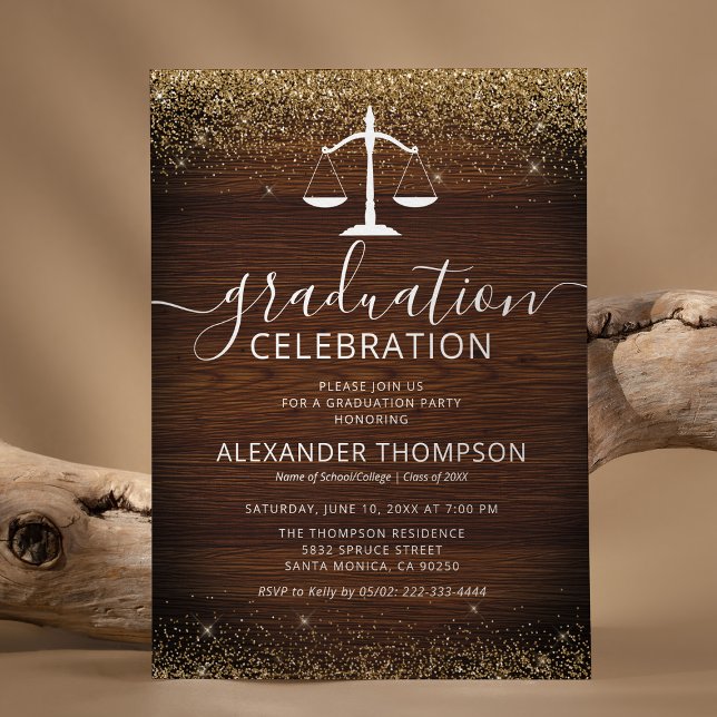 Rustic Law School Graduation Invitation (Creator Uploaded)