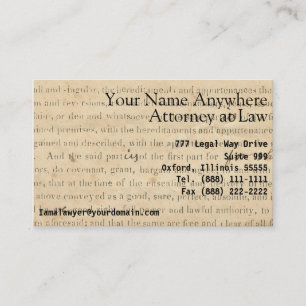 Rustic Lawyer Card 1860's Legal Document Ephemera
