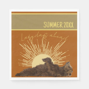 Rustic Lazy Days Ahead Personalised Picnic Napkins