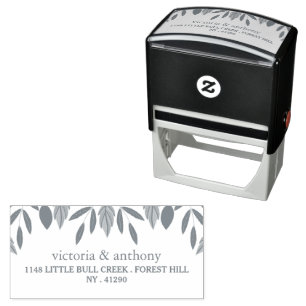 Rustic Leaf Floral Self-inking Stamp