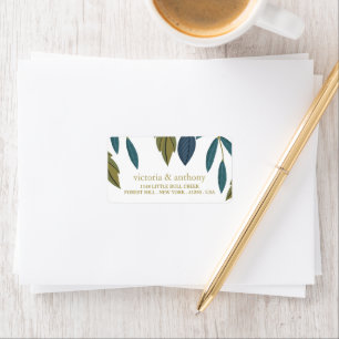 Rustic Leaf Floral Wedding Label