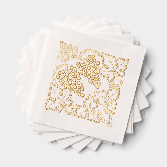 Rustic Leafy Bunch of Grapes  Foil Napkins (Insitu (Stacked))