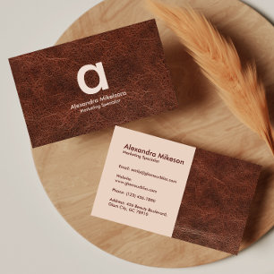 Rustic Leather Texture Professional Business Card