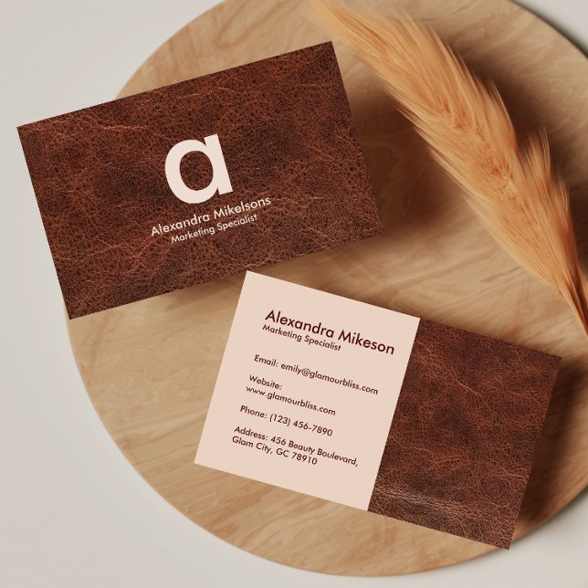 Rustic Leather Texture Professional Business Card (Creator Uploaded)