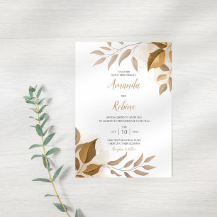 Rustic Leaves Boho Wedding Invitation