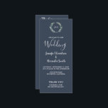 Rustic leaves on navy blue wedding program<br><div class="desc">Rustic watercolor leaves on navy blue,  wedding ceremony program.
You can add your own text to personalise.</div>