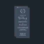 Rustic leaves on navy blue wedding program<br><div class="desc">Rustic watercolor leaves on navy blue,  wedding ceremony program.
You can add your own text to personalise.</div>