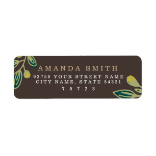 Rustic Leaves Return Address Label