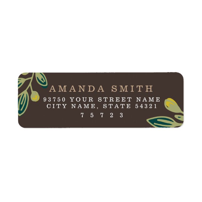 Rustic Leaves Return Address Label (Front)