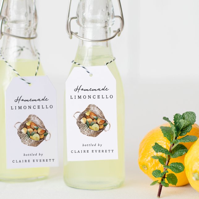 Rustic Lemon Basket Limoncello Favour Tag (Creator Uploaded)