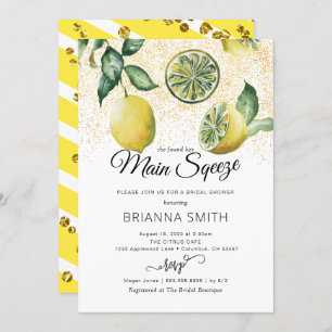 Rustic Lemon Bridal Shower Invitation