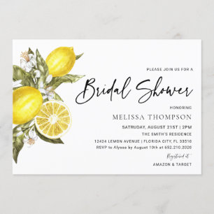 Rustic Lemon Bridal Shower Invitation