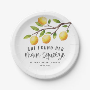 Rustic Lemon Bridal Shower  Paper Plate
