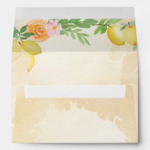 Rustic Lemon Citrus Boho Summer Wedding Envelope