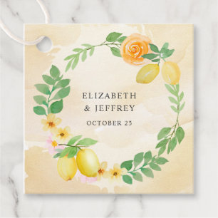 Rustic Lemon Citrus Boho Summer Wedding Favour Tags