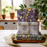 Rustic Lemon floral Citrus Wedding  Wrapping Paper<br><div class="desc">Modern and pretty design featuring lemons,  white flowers and sage leaves,  all painted in watercolor. Perfect giftwrap for wedding,  anniversary and bridal shower gifts.</div>