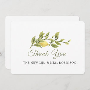 Rustic Lemon Grass Wedding ElegantThank You Card
