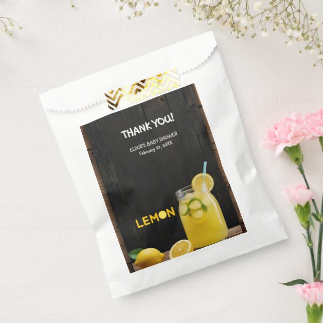 Rustic Lemon Lemonade Baby Shower Favour Bag (Sealed)