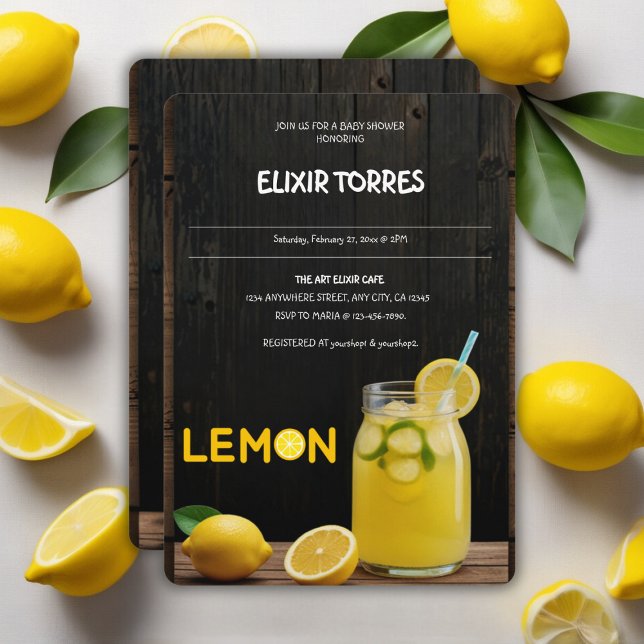 Rustic Lemon Lemonade Baby Shower Invitation (Creator Uploaded)