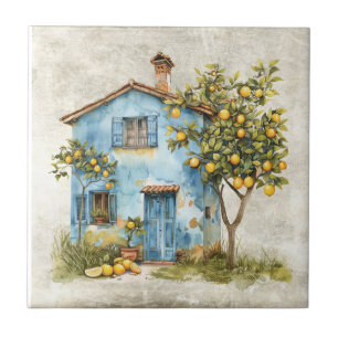 Rustic Lemon  Shabby Chic Cottage Ceramic Tile