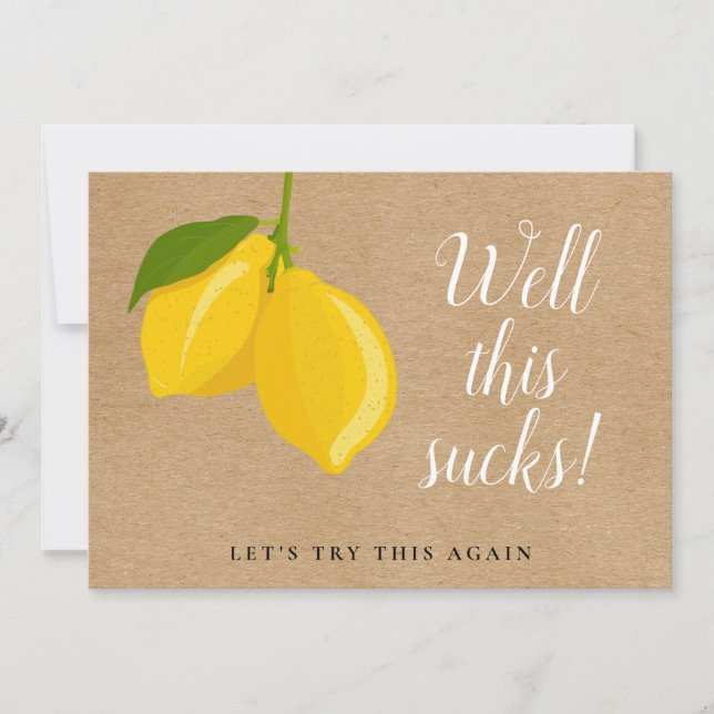 Rustic Lemons Bridal Shower Change the Date Invitation (Front)