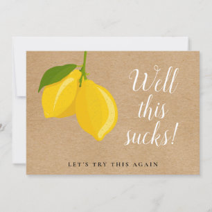 Rustic Lemons Bridal Shower Change the Date Invitation