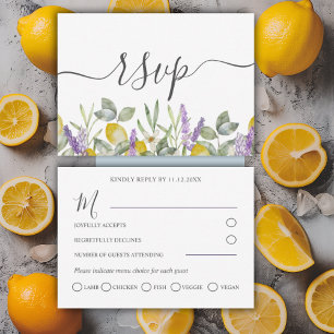 Rustic Lemons & Lavender Wedding RSVP