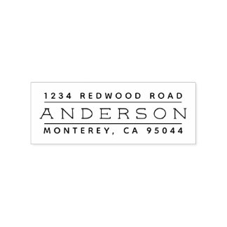 Rustic Lettering Minimalist Return Address Rubber Stamp