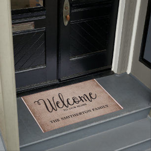 Rustic Light Aged Brown Welcome Doormat