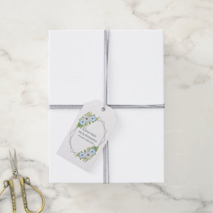 Rustic Light Blue and White Floral Quinceañera Gift Tags