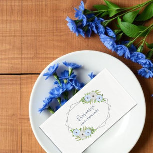 Rustic Light Blue and White Floral Quinceañera  Napkin