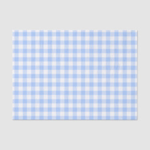 Rustic Light Blue Gingham Pattern Tissue Paper